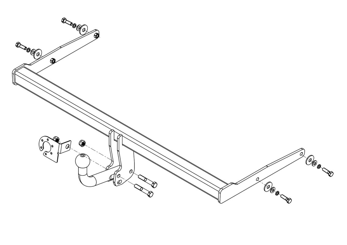 3D модель Фаркоп для автомобиля Skoda Rapid