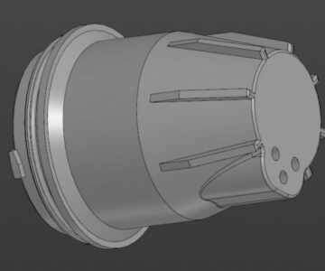 3D модель Крышка блок-фары ближнего света Great Wall Hover H3 удлиненная для установки светодиодных ламп