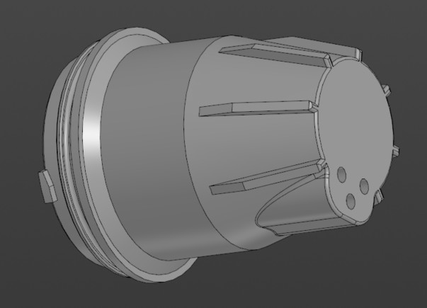 3D модель Крышка блок-фары ближнего света Great Wall Hover H3 удлиненная для установки светодиодных ламп