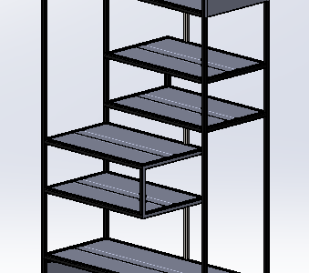 3D модель Стеллаж металлический 2620х1000х400 из проф трубы 20х20х1,5