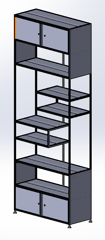3D модель Стеллаж металлический 2620х1000х400 из проф трубы 20х20х1,5