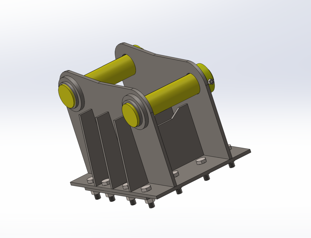 3D модель Крепеж гидромолота с JSB на полноповоротный экскаватор