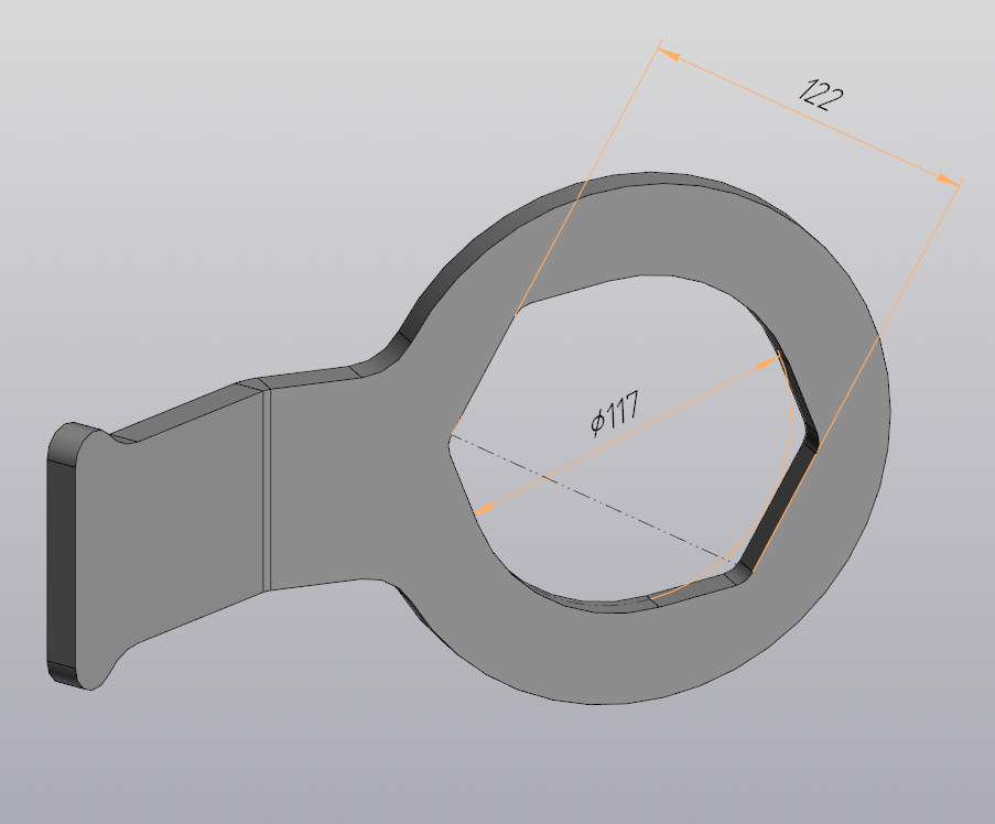 3D модель Ключ крышки ступицы BPW SW120 / SW110