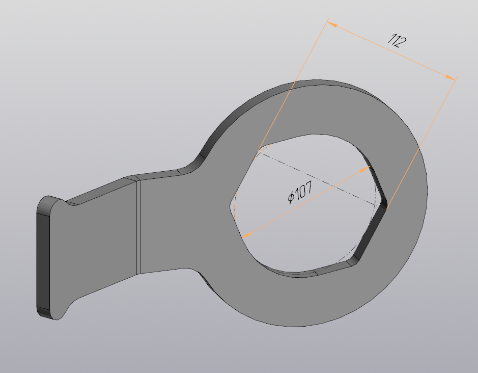 3D модель Ключ крышки ступицы BPW SW120 / SW110