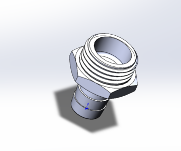 3D модель Штуцер шланговый 1/2 - 13мм