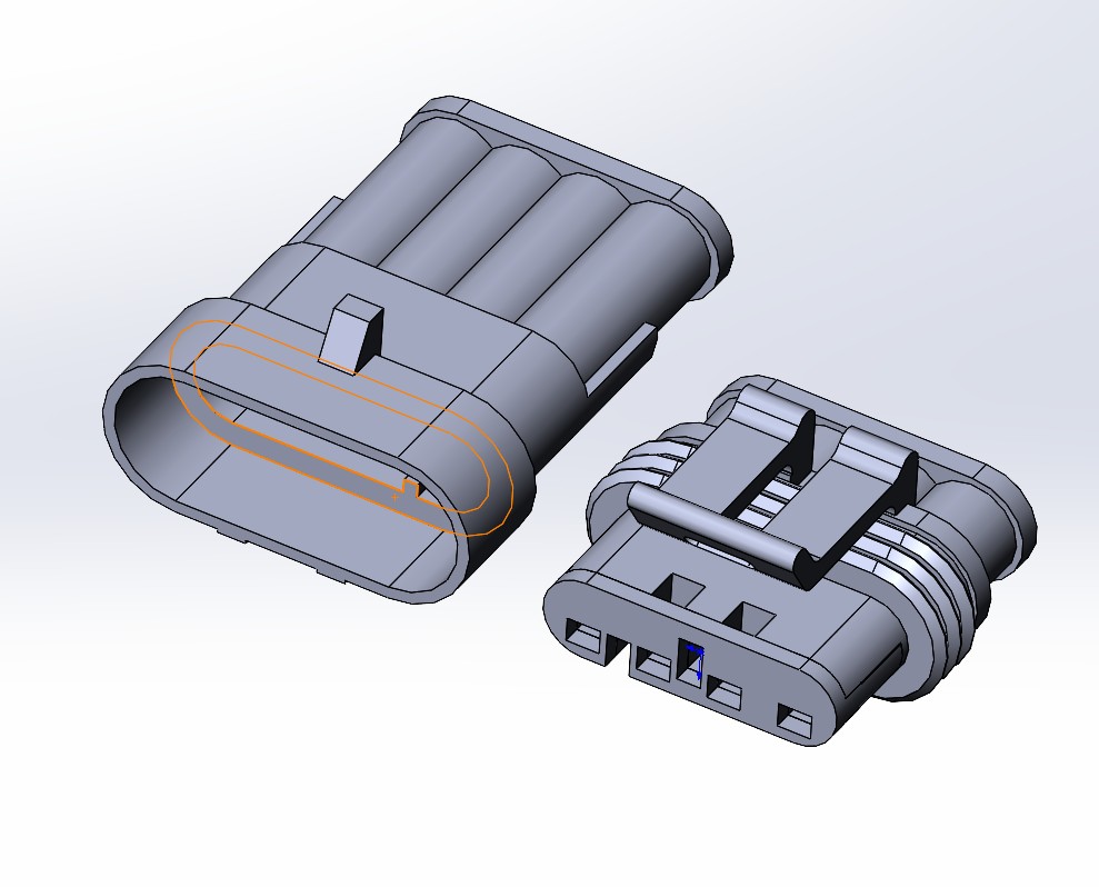 3D модель Разъем автомобильный DJ7041-1,5-11/21