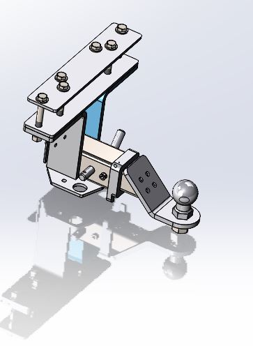 3D модель Фаркоп под американский квадрат 50х50