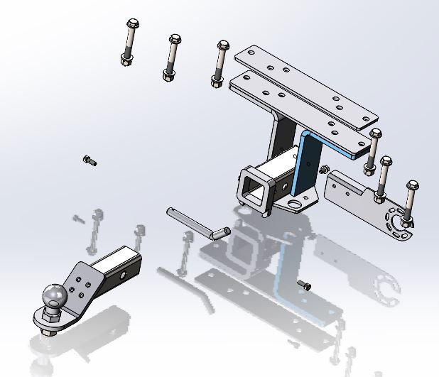 3D модель Фаркоп под американский квадрат 50х50