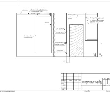 Чертеж Проект электропроводки редизайна номера отеля, с указанием старых и новых линий