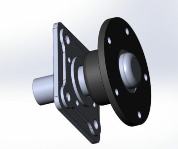 3D модель Ступица прицепа с переходником для барабанного тормоза ВАЗ 2121