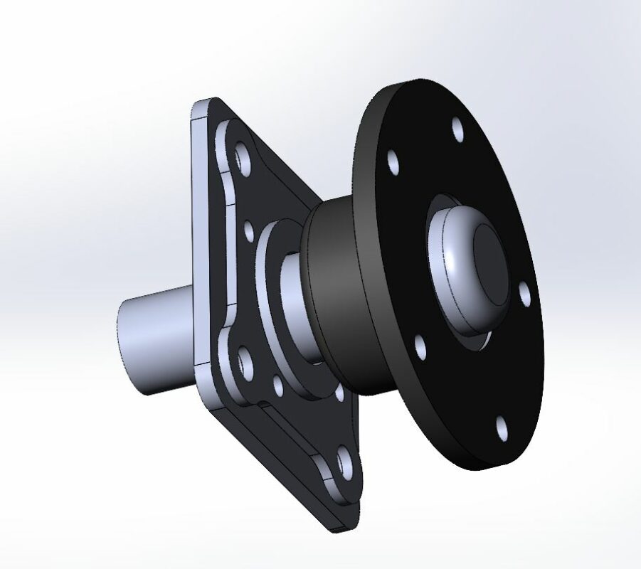 3D модель Ступица прицепа с переходником для барабанного тормоза ВАЗ 2121