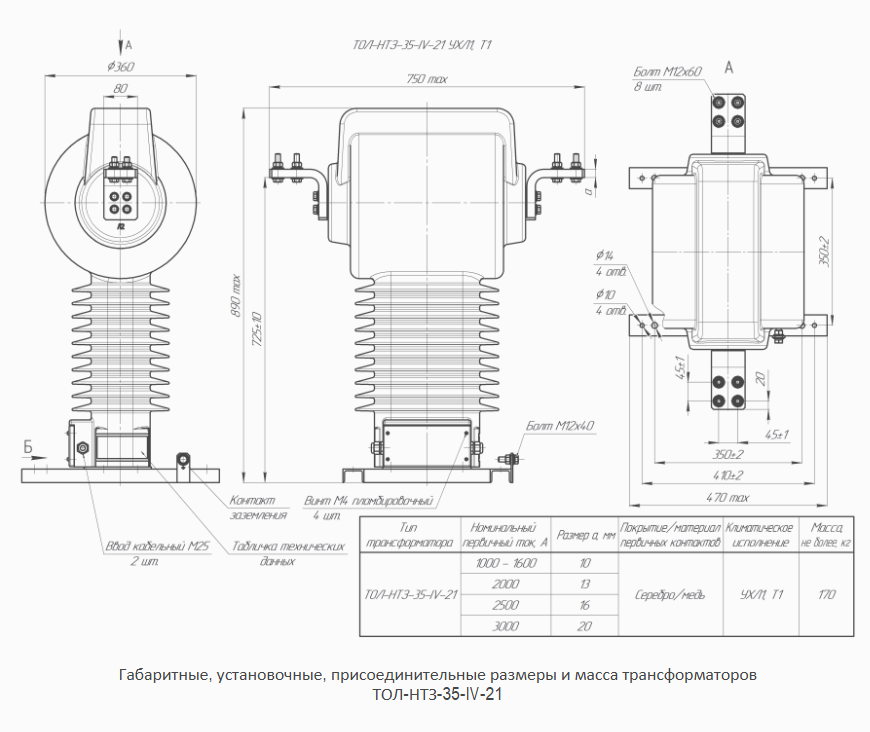 3D модель Опорный измерительный трансформатор тока ТОЛ-НТЗ-35-IV-21 (3000А) УХЛ1