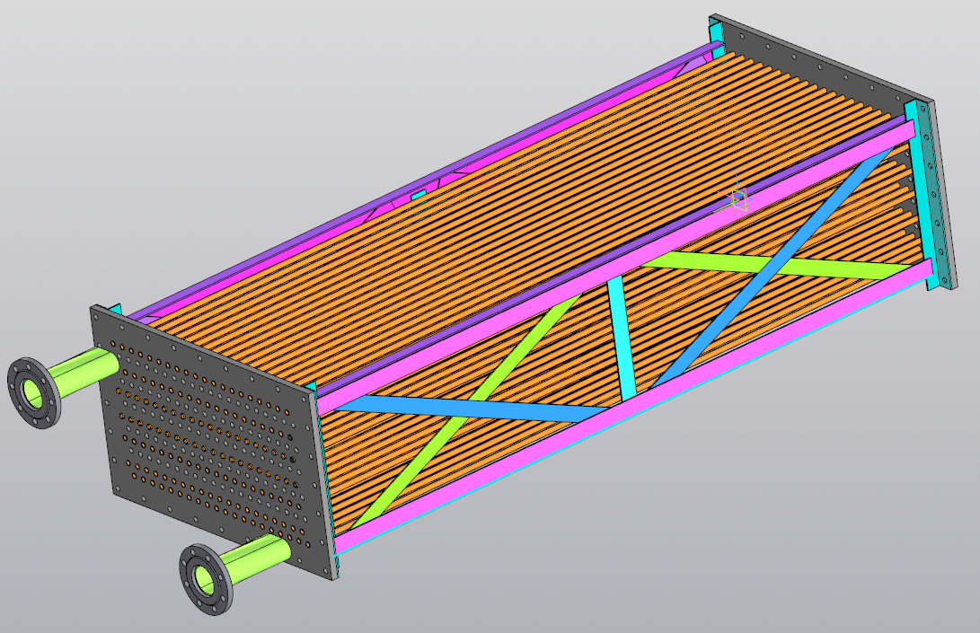 3D модель Водоохладитель с замкнутым контуром охлаждения, промышленная градирня закрытого типа