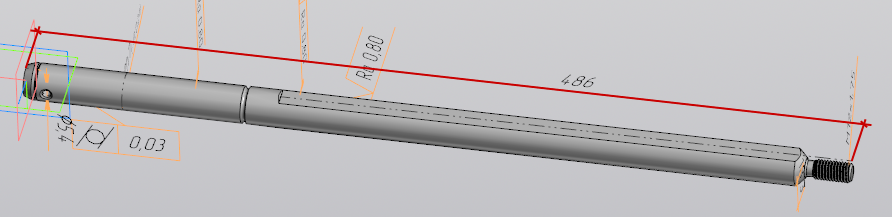 3D модель Вал для насоса KSB Movitec VF65-4