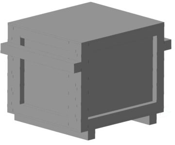 3D модель Ящик из деревянного бруса и фанеры