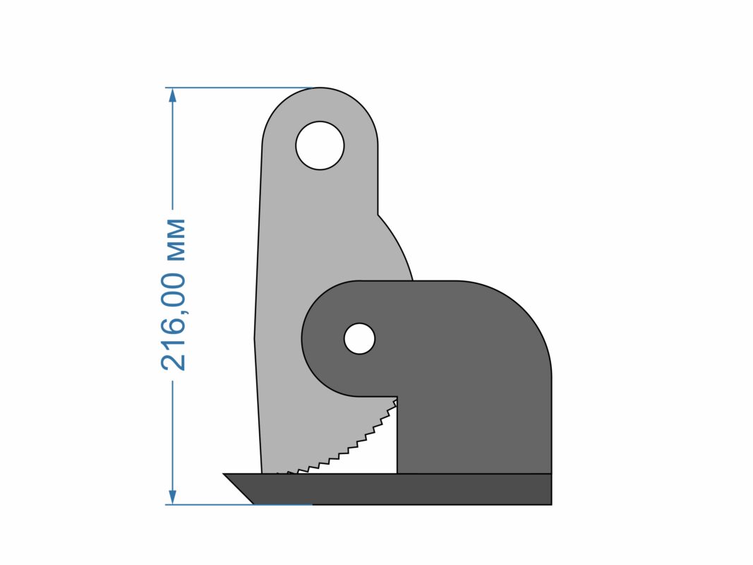 Чертеж Захват горизонтальный из листа 16мм