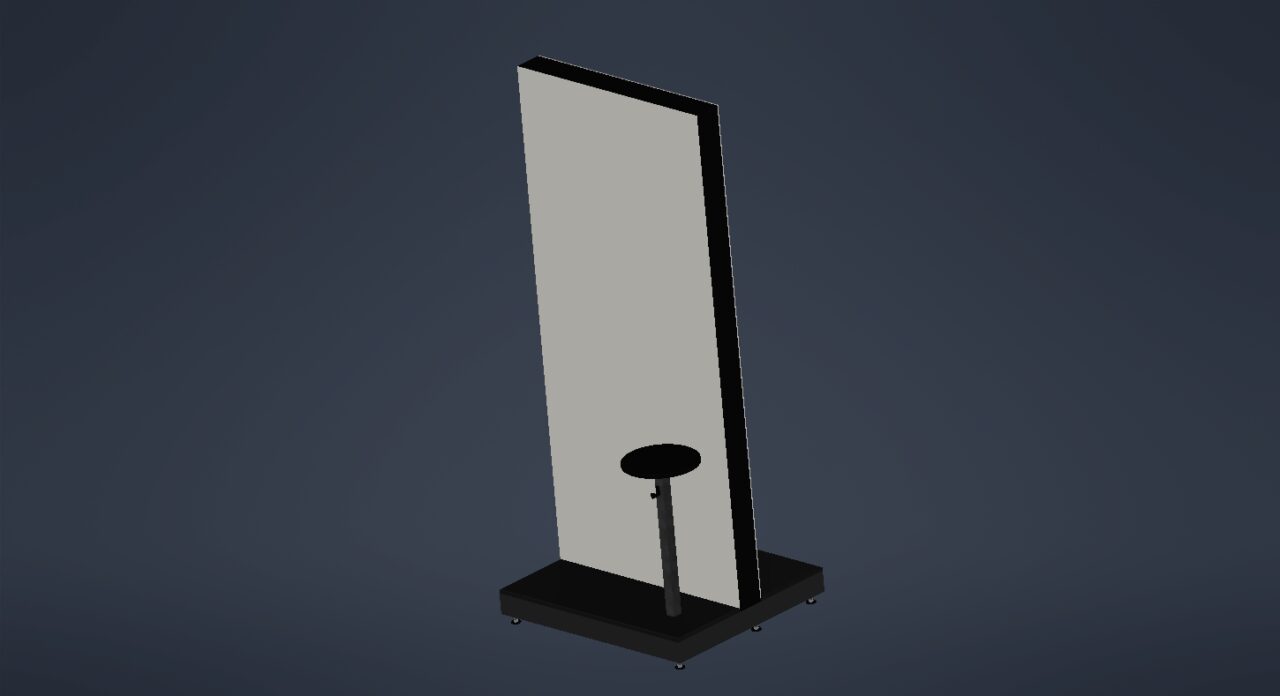 3D модель Зеркало на металлическом каркасе с отделкой МДФ