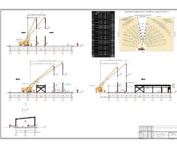 Чертеж ППР на монтаж металлоконструкций склада