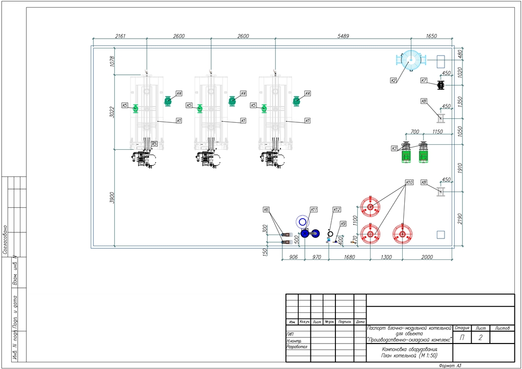 3D модель БМК с тремя водогрейными котлами METEOR SK1400