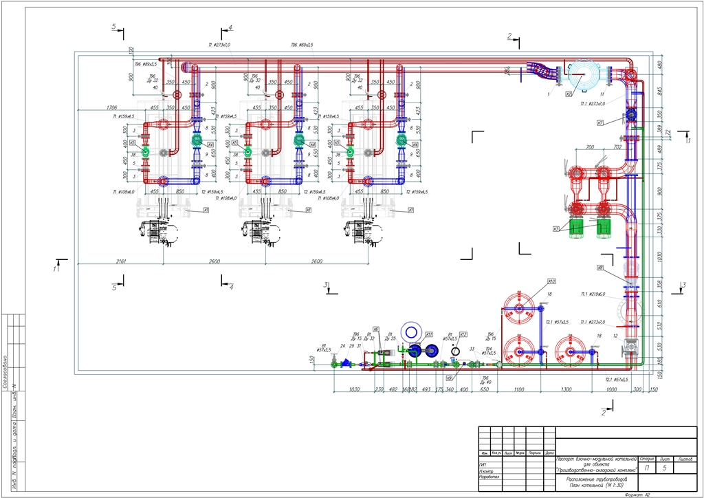 3D модель БМК с тремя водогрейными котлами METEOR SK1400