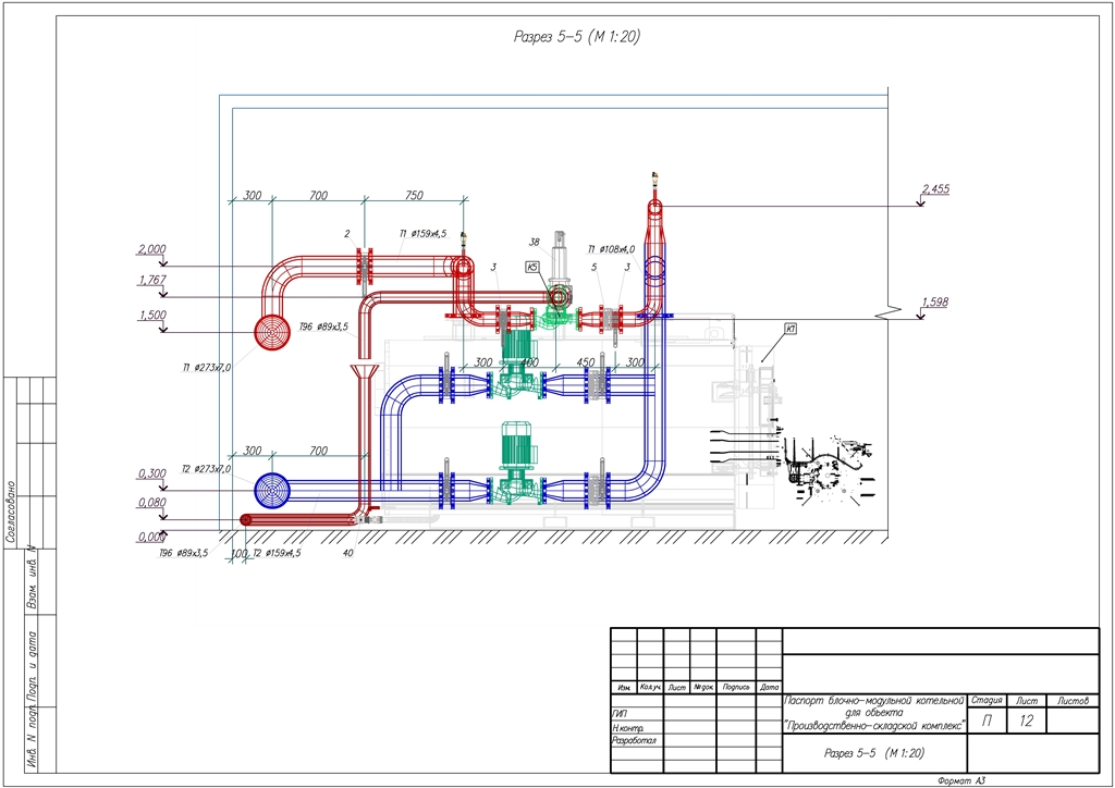 3D модель БМК с тремя водогрейными котлами METEOR SK1400
