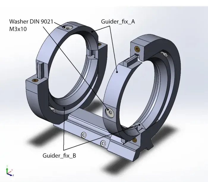 3D модель Крепёжные кольца с юстировкой XY для гида SVBONY SV106