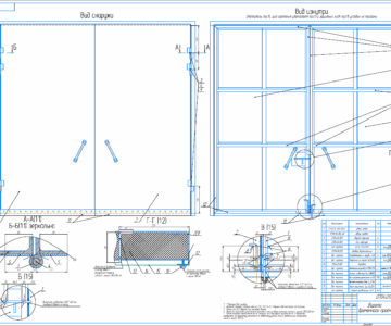 Чертеж Ворота временные стальные глухие утепленные В3500хШ3500