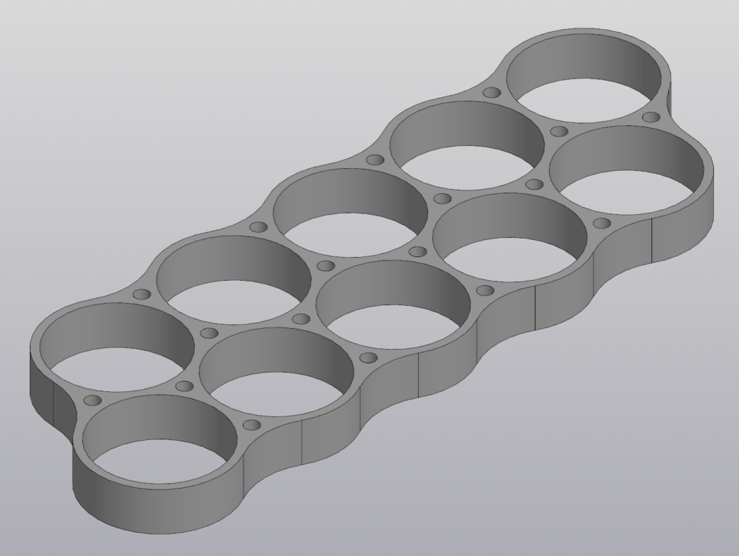 3D модель Пак Холдеров (держателей) для аккумуляторов 21700 (2-10 ячеек)