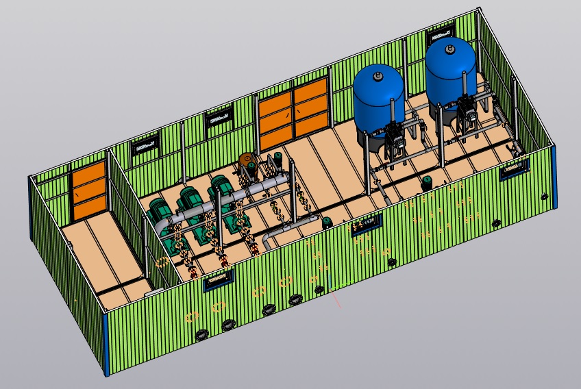 Чертеж Блочно модульная насосная станция