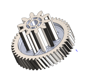 3D модель Шестерня мясорубки Bosch MFW 68660 косозубая двойная 46,4 х 27