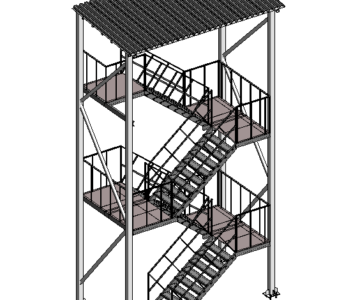 3D модель Наружная пожарная лестница 6,5м