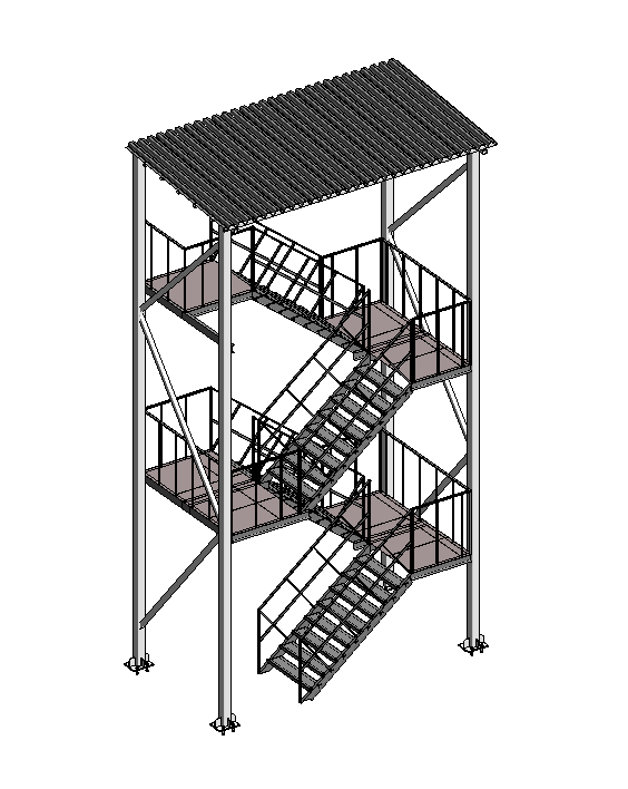 3D модель Наружная пожарная лестница 6,5м