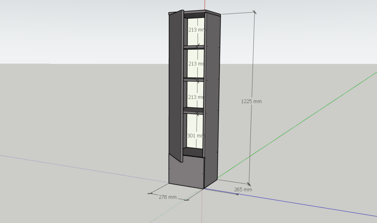 3D модель Пенал в ванну 278х268х1225