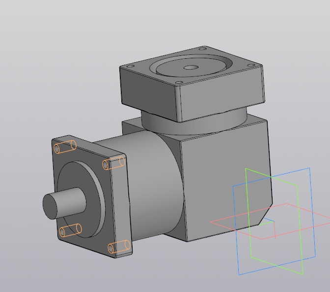 3D модель Угловой планетарный редуктор PXW57О 4:1