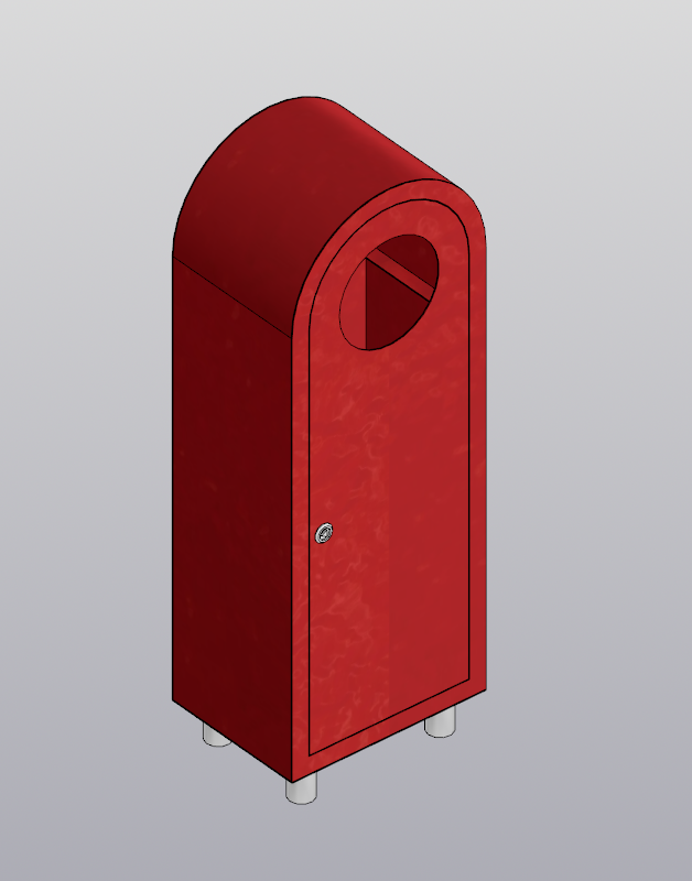 3D модель Урна с дверцей на замке