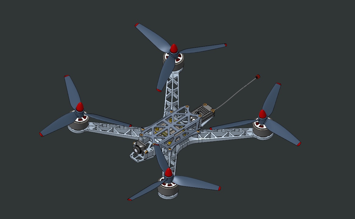 3D модель FPV Drone 7" на Х-образной раме