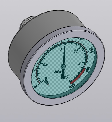 Чертеж Манометр глицерином MGR-25-BAR/PSI-A (M635RL025)