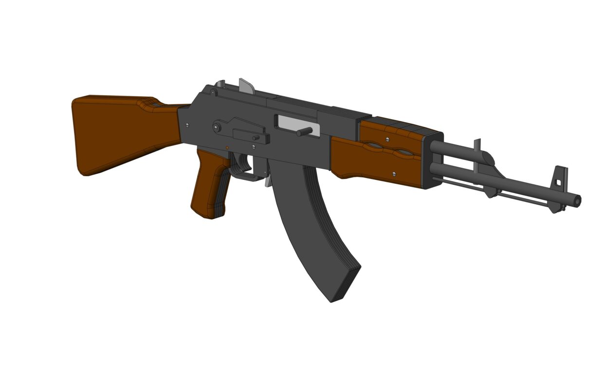3D модель Проект резинкострела АК-47 из фанеры на ЧПУ