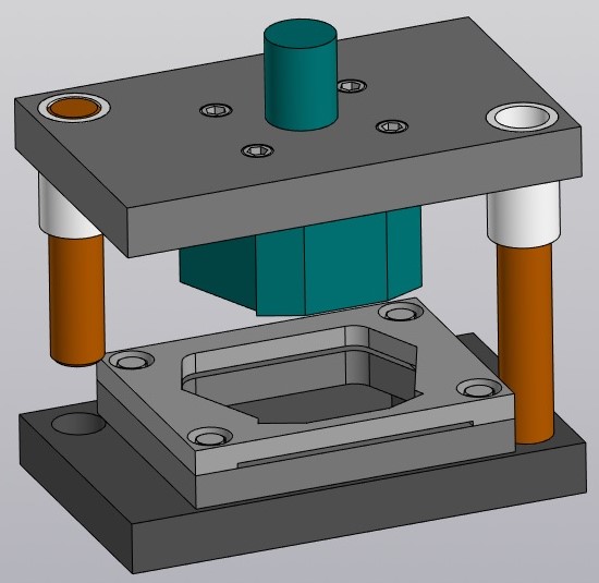 3D модель Вырубной штамп для изготовления кронштейна
