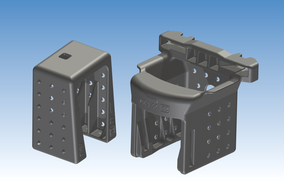 3D модель Передний и задний упоры проекта 541 для установки усиленной автосцепки СА-3М