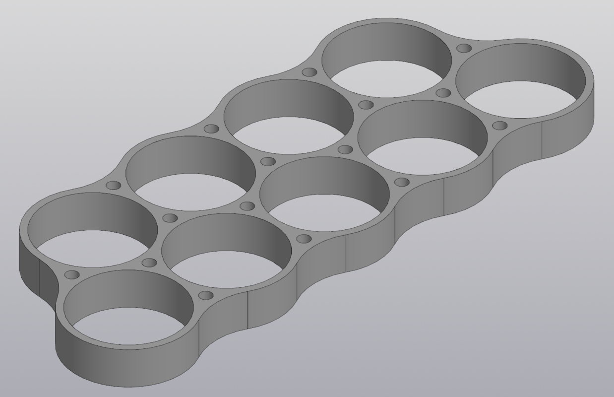 3D модель Пак Холдеров (держателей) для аккумуляторов 21700 (2-10 ячеек)