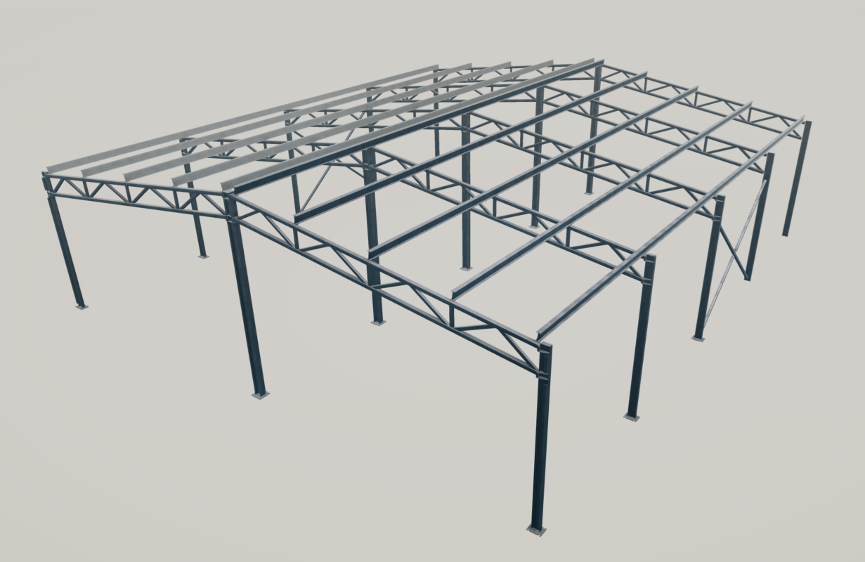 3D модель Ангар (металлокаркас) 18х20х6.2м