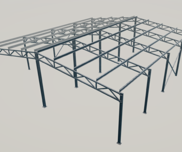 3D модель Ангар (металлокаркас) 18х20х6.2м