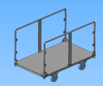 3D модель Тележка внутрицеховая 1330х1420х750 мм