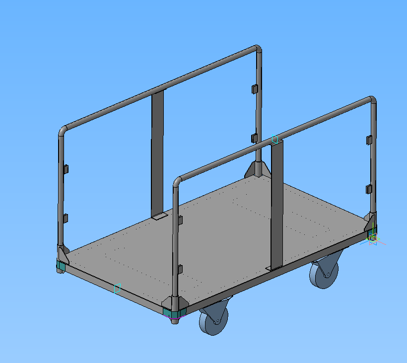 3D модель Тележка внутрицеховая 1330х1420х750 мм