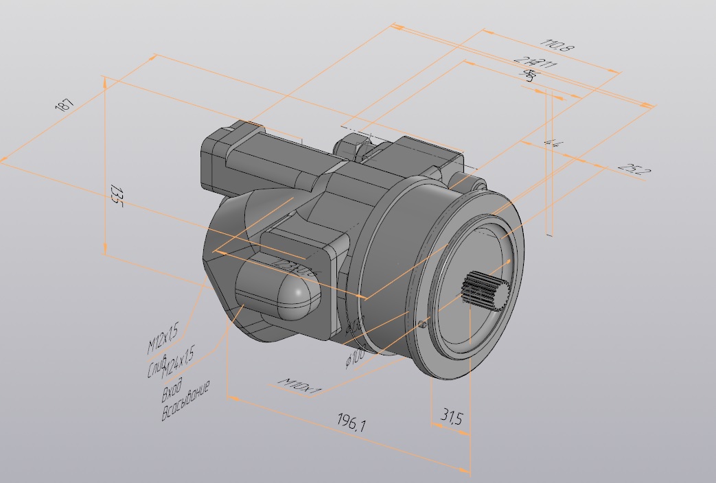 Чертеж Насос поршневой НП72