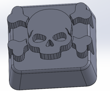 3D модель Кнопка для механической клавиатуры c логотипом "череп"