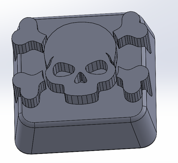 3D модель Кнопка для механической клавиатуры c логотипом "череп"