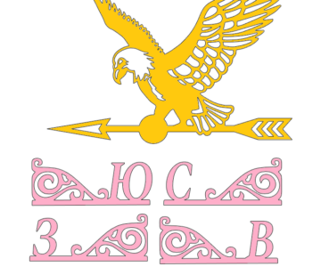 Чертеж Флюгер с орлом