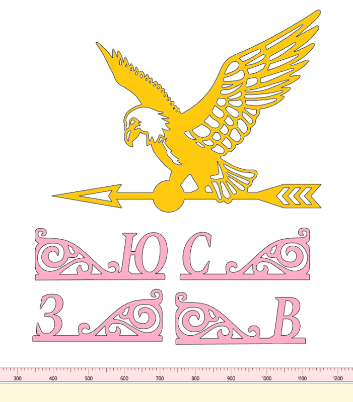 Чертеж Флюгер с орлом